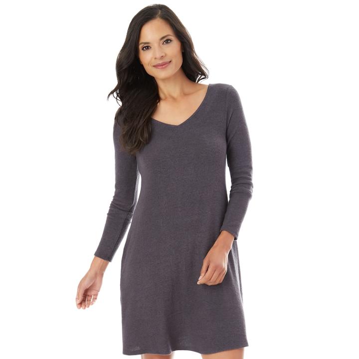 Women's Apt. 9&reg; Lace Up Swing Dress, Size: Large, Dark Grey