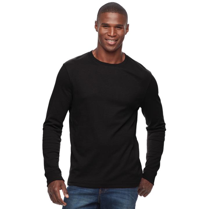 Men's Croft & Barrow&reg; Classic-fit Stretch Performance Crewneck Tee, Size: Large, Black
