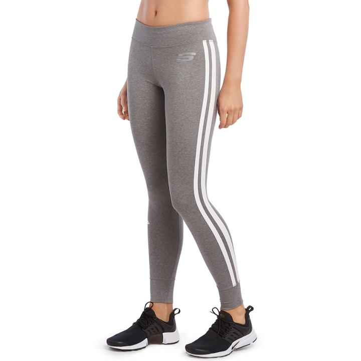 Women's Skechers Swift Stripe Midrise Leggings, Size: Xl, Grey