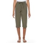 Petite Gloria Vanderbilt Marjorie Printed Sheeting Capris, Women's, Size: M Petite, Dark Green