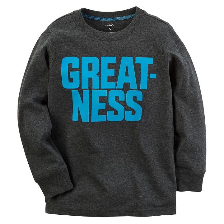 Boys 4-7 Carter's Greatness Tee, Size: 7, Light Grey