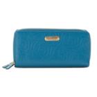 Buxton Rose Garden Double-zip Leather Clutch, Women's, Blue Other