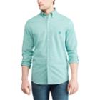 Men's Chaps Regular-fit Stretch Easy-care Button-down Shirt, Size: Large, Green
