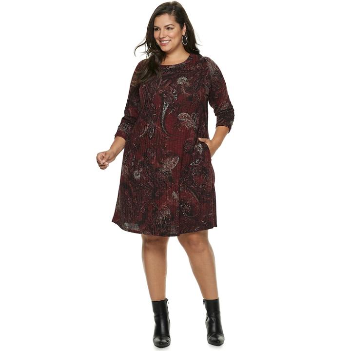 Plus Size Apt. 9&reg; Print Swing Dress, Women's, Size: 3xl, Paisley Print