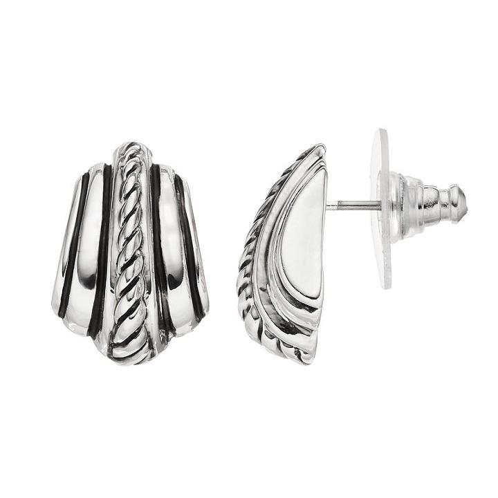 Dana Buchman Textured Stud Earrings, Women's, Silver