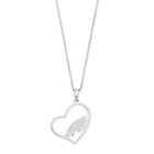 Sterling Silver Philadelphia Eagles Heart Openwork Pendant Necklace, Women's, Size: 18, Grey