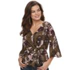 Women's Jennifer Lopez Knot-front Crepe Top, Size: Large, Green