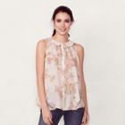 Women's Lc Lauren Conrad Lace Blouse, Size: Xs, Light Pink