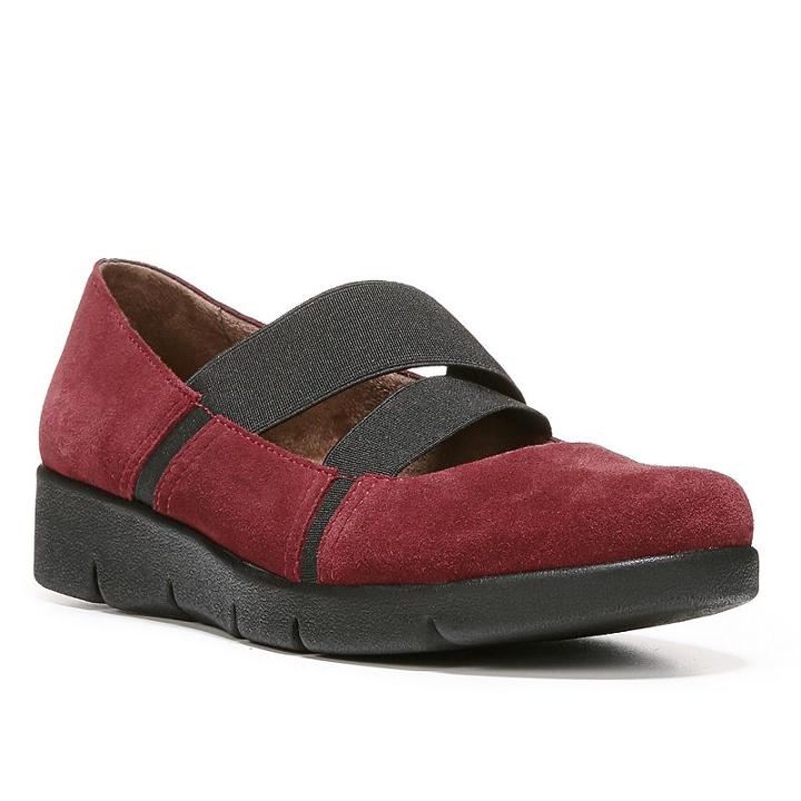 Naturalsoul By Naturalizer Populate Women's Asymetrical Mary Jane Flats, Size: 8 Wide, Dark Red