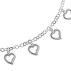 Sterling Silver Heart Bracelet, Women's, Size: 7.25, White
