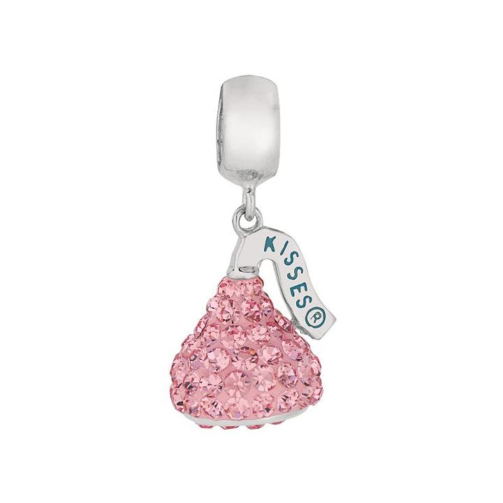 Hershey's Kiss Sterling Silver Crystal Charm, Women's, Pink