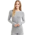 Women's Cuddl Duds Soft Knit Long Sleeve Top, Size: Small, Med Grey