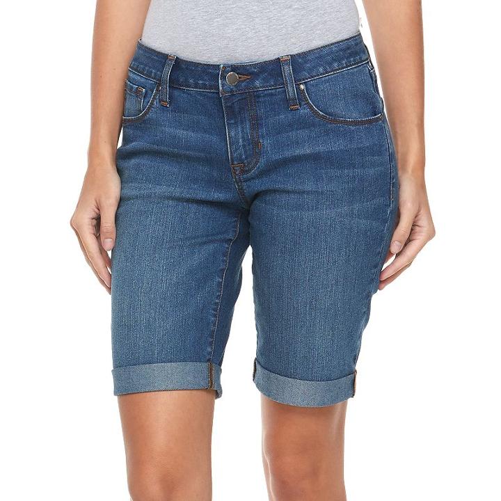 Women's Apt. 9&reg; Bermuda Jean Shorts, Size: 10, Med Blue