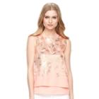 Women's Apt. 9&reg; Foil Mock-layer Top, Size: Xxl, Lt Orange