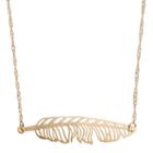 Lc Lauren Conrad Openwork Sideways Leaf Necklace, Women's, Gold