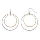 Two Tone Nickel Free Double Hoop Earrings, Women's, Multicolor