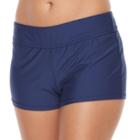 Women's N Solid Jump Start Thigh Minimizer Swim Shorts, Size: Medium, Blue (navy)
