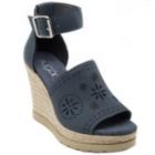 Sugar Heated Women's Espadrille Platform Wedge Sandals, Size: Medium (10), Grey