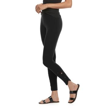 Utopia By Hue Basket Weave Leggings, Women's, Size: Small, Black