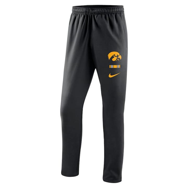 Men's Nike Iowa Hawkeyes Therma-fit Pants, Size: Small, Black