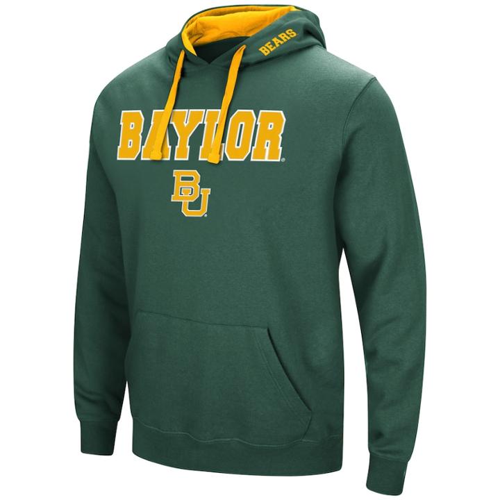 Men's Baylor Bears Pullover Fleece Hoodie, Size: Medium, Dark Green