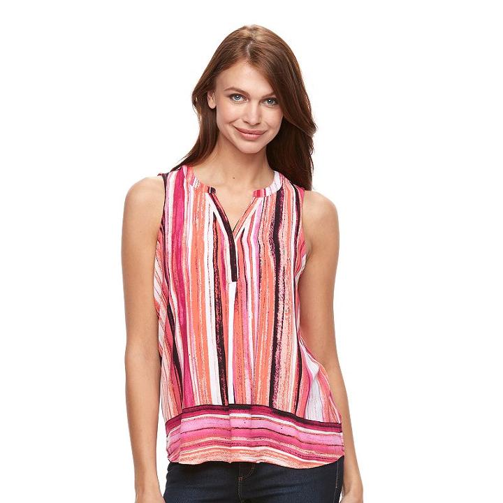 Women's Apt. 9&reg; Sleeveless Popover Top, Size: Xxl, Pink