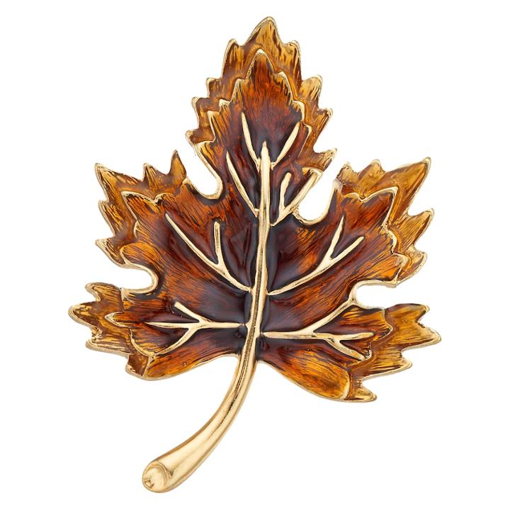 Napier Gold Tone Leaf Pin, Women's, Multicolor