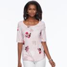 Women's Croft & Barrow&reg; Essential Scoopneck Tee, Size: Xl, Med Pink