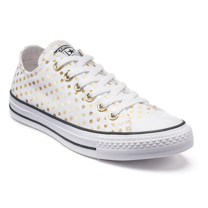 Adult Converse Chuck Taylor All Star Metallic Dot Sneakers, Women's, Size: M7w9, White
