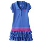 Girls 4-6x Adidas Ruffle Polo Dress, Girl's, Size: 6x, Med Blue