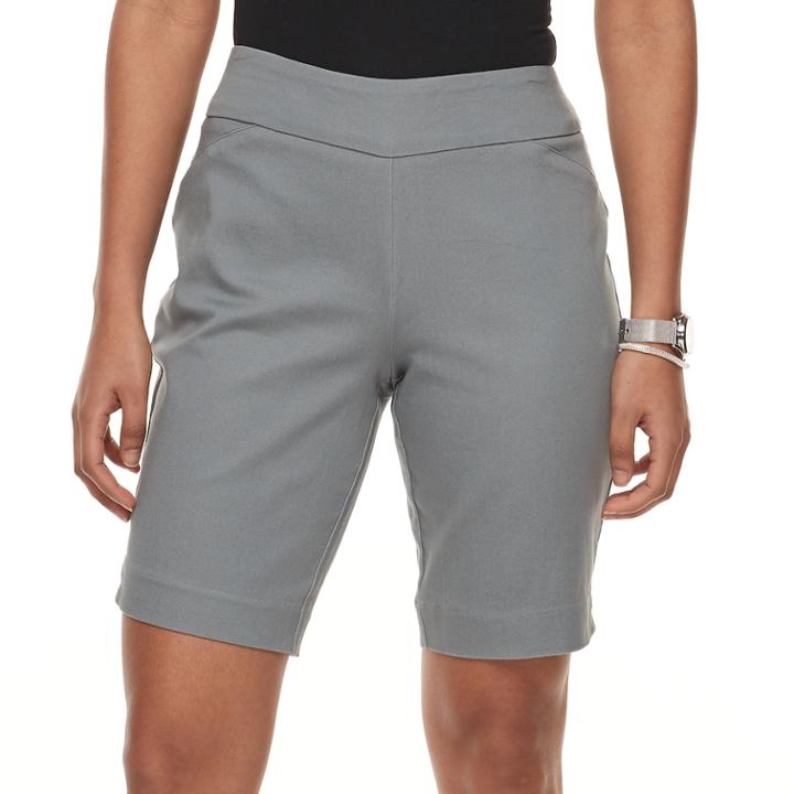 Petite Croft & Barrow&reg; Pull-on Bermuda Shorts, Women's, Size: 4 Petite, Med Grey