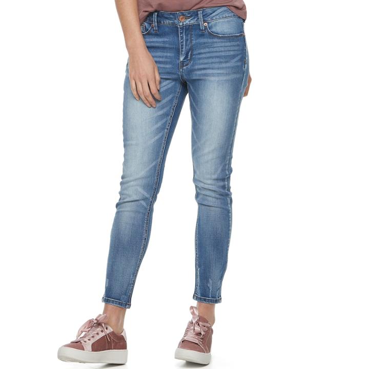 Juniors' Mudd&reg; Skinny Ankle Jeans, Teens, Size: 15, Med Blue