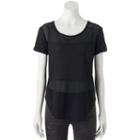 Juniors' So&reg; Perfectly Soft Mesh Insert Short Sleeve Tee, Teens, Size: Small, Black