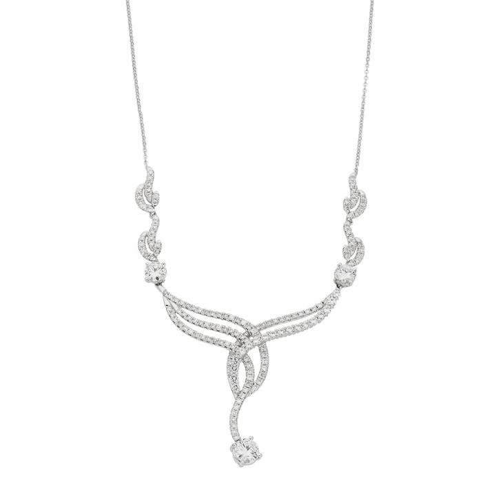 Forever Brilliant 14k White Gold 3 1/2 Carat T.w. Lab-created Moissanite Necklace, Women's, Size: 18
