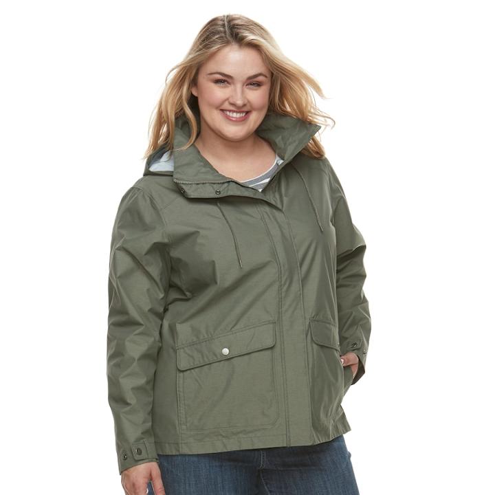 Plus Size Columbia Cherry Creek Hooded Rain Jacket, Women's, Size: 2xl, Med Green