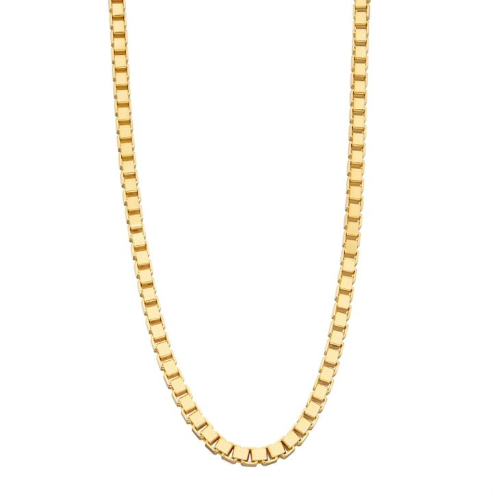 Men's Gold Over Silver Box Chain Necklace - 24 In, Size: 24, Yellow