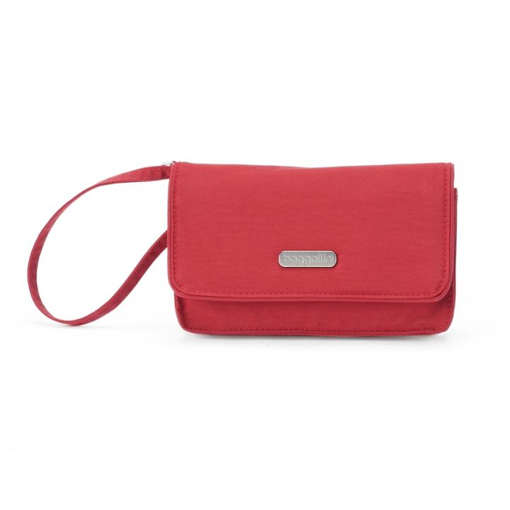 Women's Baggallini Rfid Blocking Flat Wristlet, Med Red