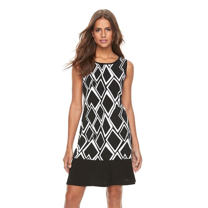 Women's Ronni Nicole Diamond Print Shift Dress, Size: 10, Oxford