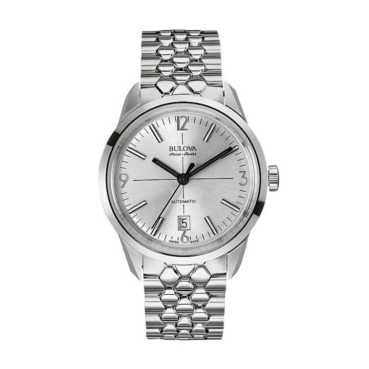Bulova Men's Accu Swiss Stainless Steel Automatic Watch - 63b177, Grey