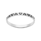 Itsy Bitsy Sterling Silver Heart Midi Ring, Women's, Size: 4, Grey