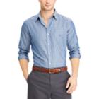 Men's Chaps Classic-fit Checked Performance Twill Button-down Shirt, Size: Medium, Blue (navy)