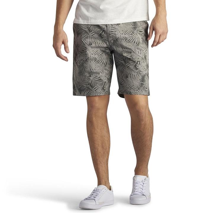 Men's Lee Walker Flat-front Shorts, Size: 30, Grey
