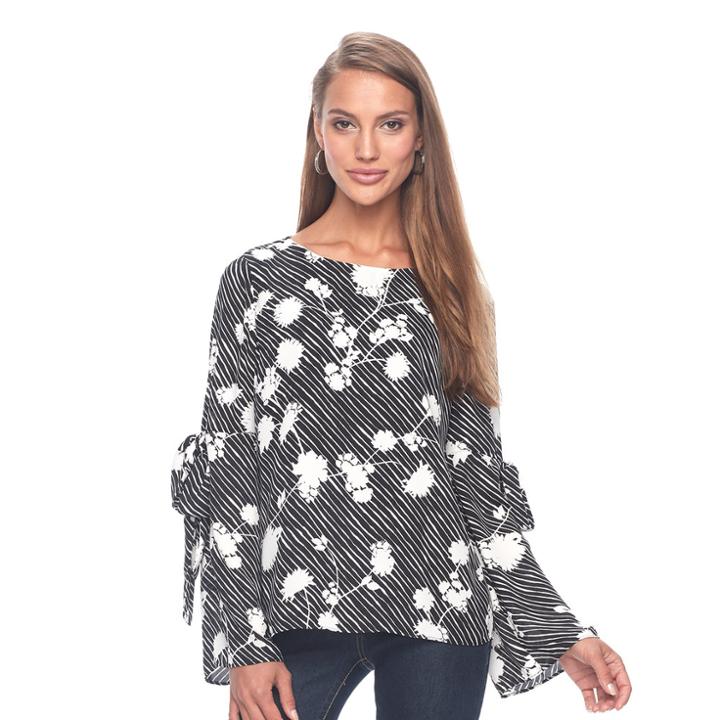 Women's Apt. 9&reg; Bell Sleeve Top, Size: Xxl, Black