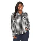 Juniors' Plus Size So&reg; Button Down Twill Shirt, Girl's, Size: 1xl, Black