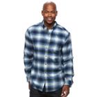 Men's Croft & Barrow&reg; True Comfort Plaid Classic-fit Flannel Button-down Shirt, Size: Large, Dark Blue