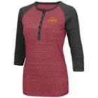 Women's Campus Heritage Iowa State Cyclones 3/4-sleeve Henley Tee, Size: Medium, Med Red