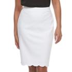 Women's Elle&trade; Scallop Hem Pencil Skirt, Size: Small, White