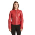 Women's Excelled Leather Scuba Jacket, Size: Large, Red