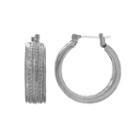Dana Buchman Textured Hoop Earrings, Women's, Grey