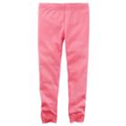 Girls 4-8 Carter's Lace Cuff Solid Leggings, Girl's, Size: 6, Pink